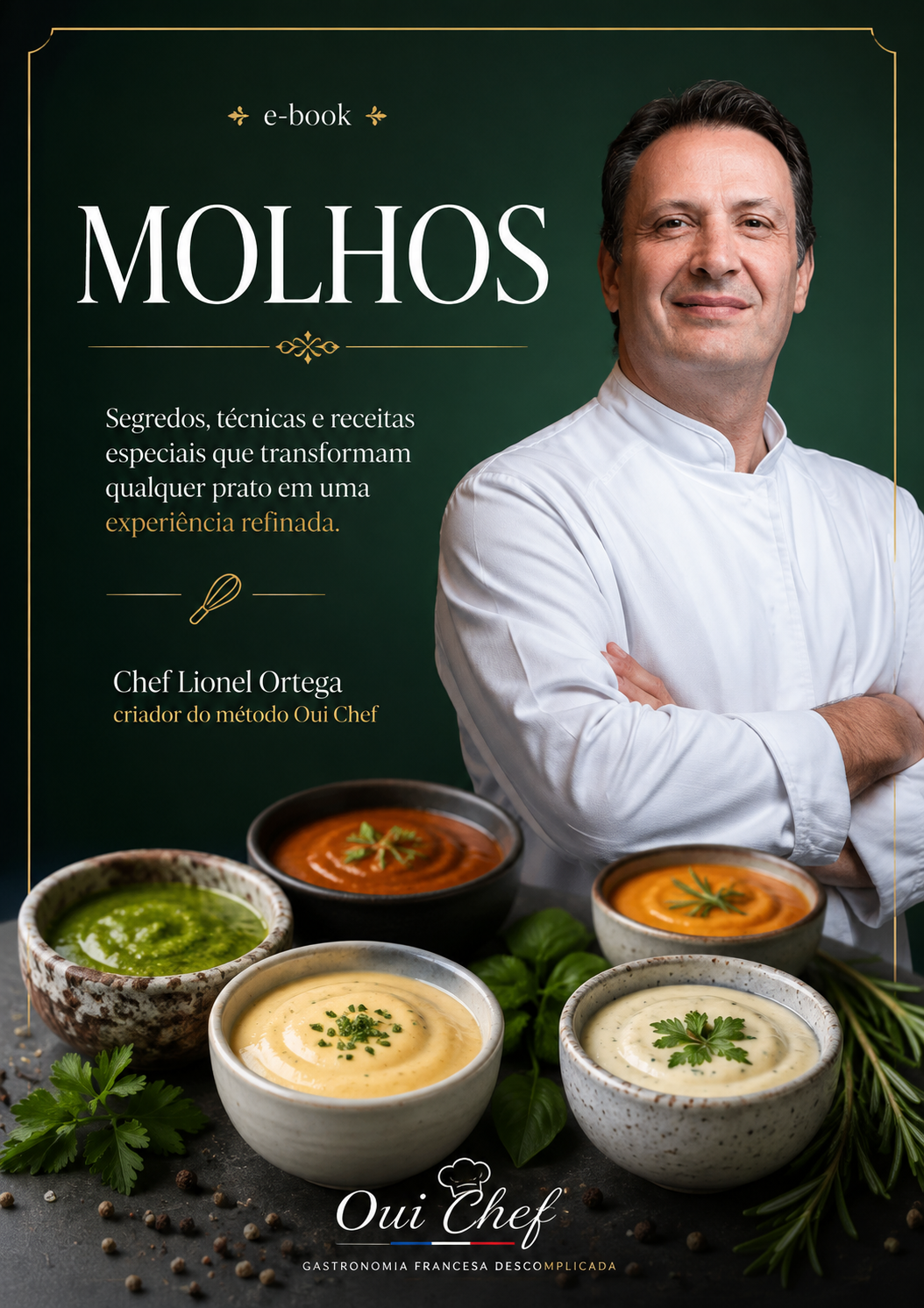 Capa do eBook Molhos, do Chef Lionel Ortega.